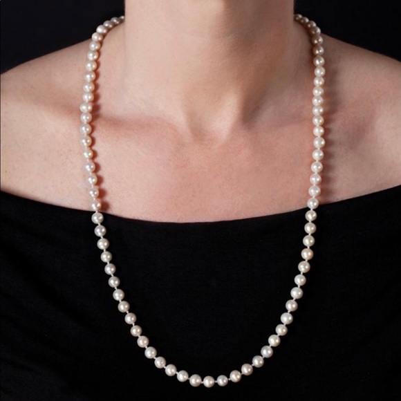 26” freshwater pearls - 6.5 - 7mm white organic